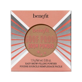 Benefit Goof Proof Brow Powder in peach-toned compact box, 1.9g easy brow-filling powder