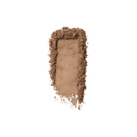 Benefit Goof Proof Brow Powder swatch showing a medium warm brown pressed powder texture