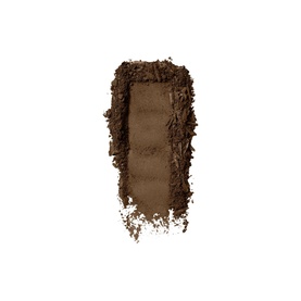 Benefit Goof Proof Brow Powder compact swatch showing a cool-toned medium brown pressed powder shade