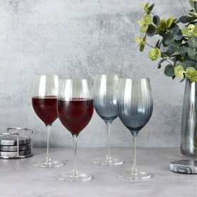 Four Piece Wine Glass Set Blue