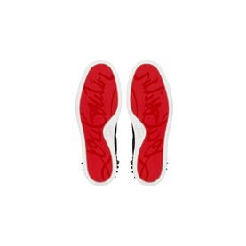 Christian Louboutin Vieira 2 Low-Top Trainers in black, showing signature red logo-branded contrast soles with white platform edge