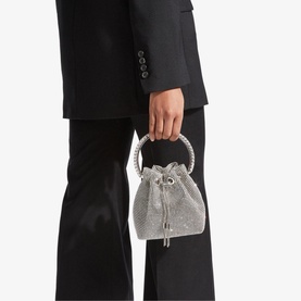 Bon Bon Satin Crystal Bucket Bag