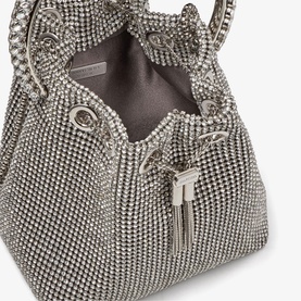 Bon Bon Satin Crystal Bucket Bag