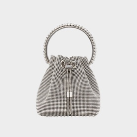 Bon Bon Satin Crystal Bucket Bag