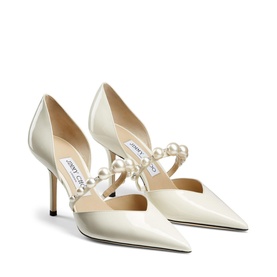 Aurelie 85 Pearl-Embellished Patent Leather Pumps