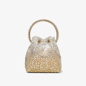 Bon Bon Crystal-Embellished Satin Bucket Bag