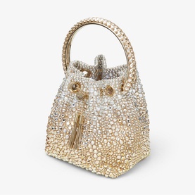 Bon Bon Crystal-Embellished Satin Bucket Bag