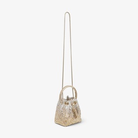 Bon Bon Crystal-Embellished Satin Bucket Bag