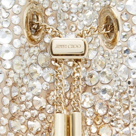 Bon Bon Crystal-Embellished Satin Bucket Bag