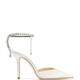 Saeda 100 Crystal-Embellished Satin Pumps