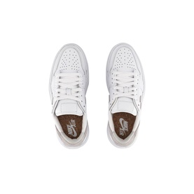 Nike Air Jordan 1 Elevate Low Trainers in white leather, top-down view showing lace fastening, Swoosh detail and branded insole