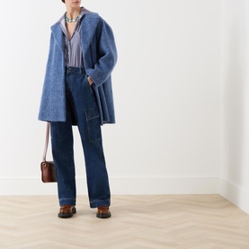 Califfo High-Rise Dark Wash Cargo Jeans