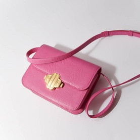 Clover Mini Lizard-Embossed Bag