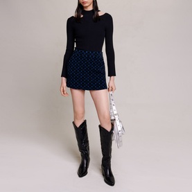 Iveillon Velvet Jacquard Skort