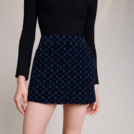 Iveillon Velvet Jacquard Skort