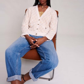 Moovida Check Knit Cardigan