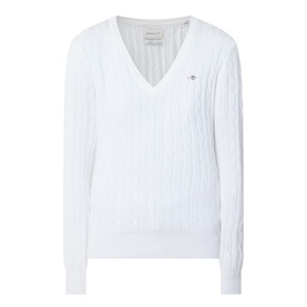 Cable Knit V-Neck Sweater