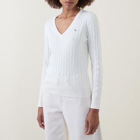 Cable Knit V-Neck Sweater