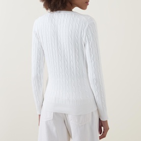 Cable Knit V-Neck Sweater
