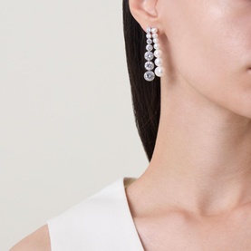 The Mirage Pearl & Cubic Zirconia Platinum Plated Earrings