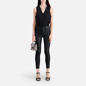 Leather Effect Skinny Jeans