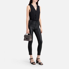 Leather Effect Skinny Jeans