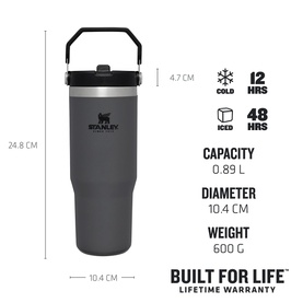 The Charcoal Classic IceFlow&trade; Flip Straw Tumbler 0.89L