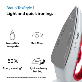 TexStyle 1 Red Steam Iron 1900W