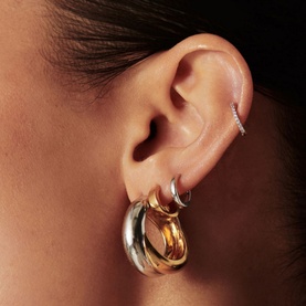 Lucy Williams Chunky Entwine Medium Hoop Earrings