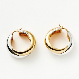Lucy Williams Chunky Entwine Medium Hoop Earrings