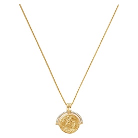 Lucy Williams Engravable Fortuna Arc Coin Pendant Necklace