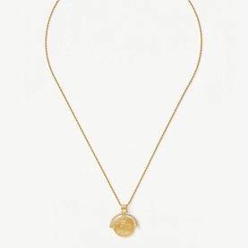 Lucy Williams Engravable Fortuna Arc Coin Pendant Necklace