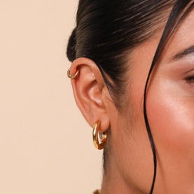 Bold 18k Gold-Plated Large Hoops