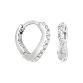 Wave Crystal Rhodium-Plated Huggies