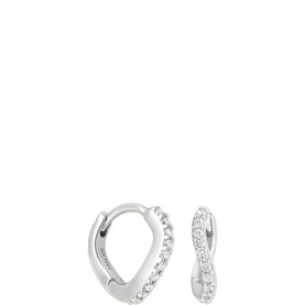Wave Crystal Rhodium-Plated Huggies