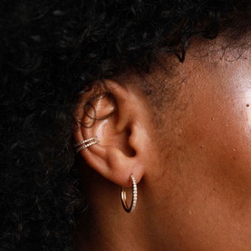 Crystal Hinge 18k Gold-Plated Small Hoops