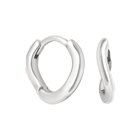 Wave Rhodium-Plated Huggies