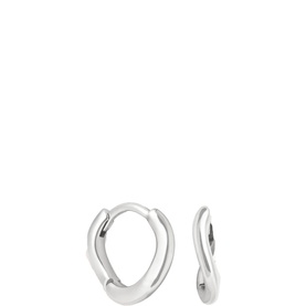 Wave Rhodium-Plated Huggies