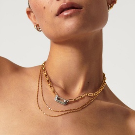 Aegis Mixed Metal 18kt Gold-Plated Chain Necklace