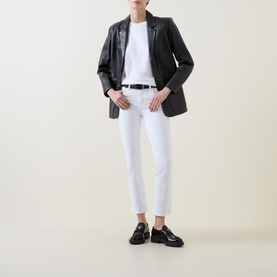 Cindy Mid-Rise Cropped Straight Leg Jeans