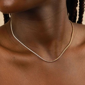 Tennis Chain 18k Gold-Plated Necklace