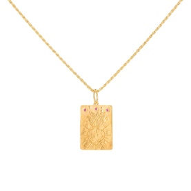 Flaming Heart Cord Chain Necklace