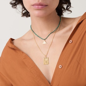 Flaming Heart Cord Chain Necklace