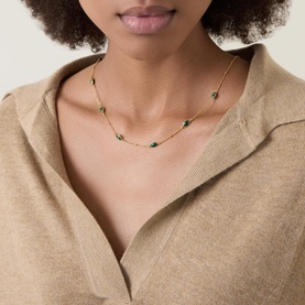 Magma Gemstone Charm Choker Necklace
