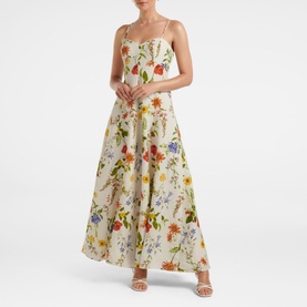Vayda Floral Printed Midi Sun Dress