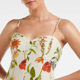Vayda Floral Printed Midi Sun Dress