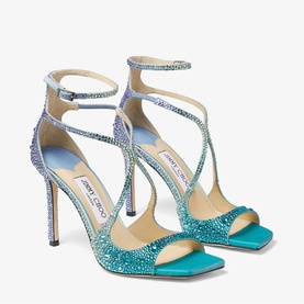 Azia 95 Crystal-Embellished Satin Strappy Sandals