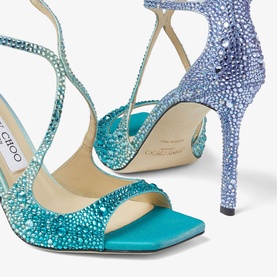 Azia 95 Crystal-Embellished Satin Strappy Sandals