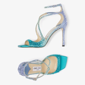 Azia 95 Crystal-Embellished Satin Strappy Sandals