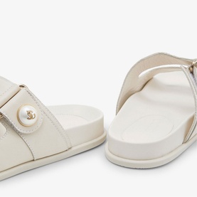 Fayence Pearl-Embellished Leather Sandals